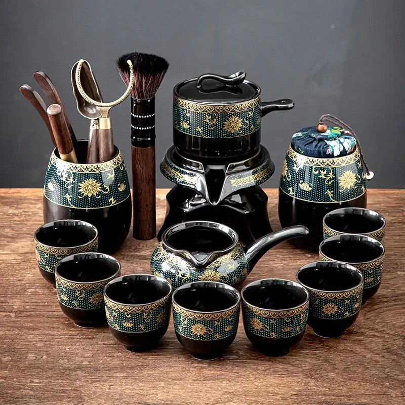 Ceramic Stone Grinding Semi-automatic Kung Fu Tea Set