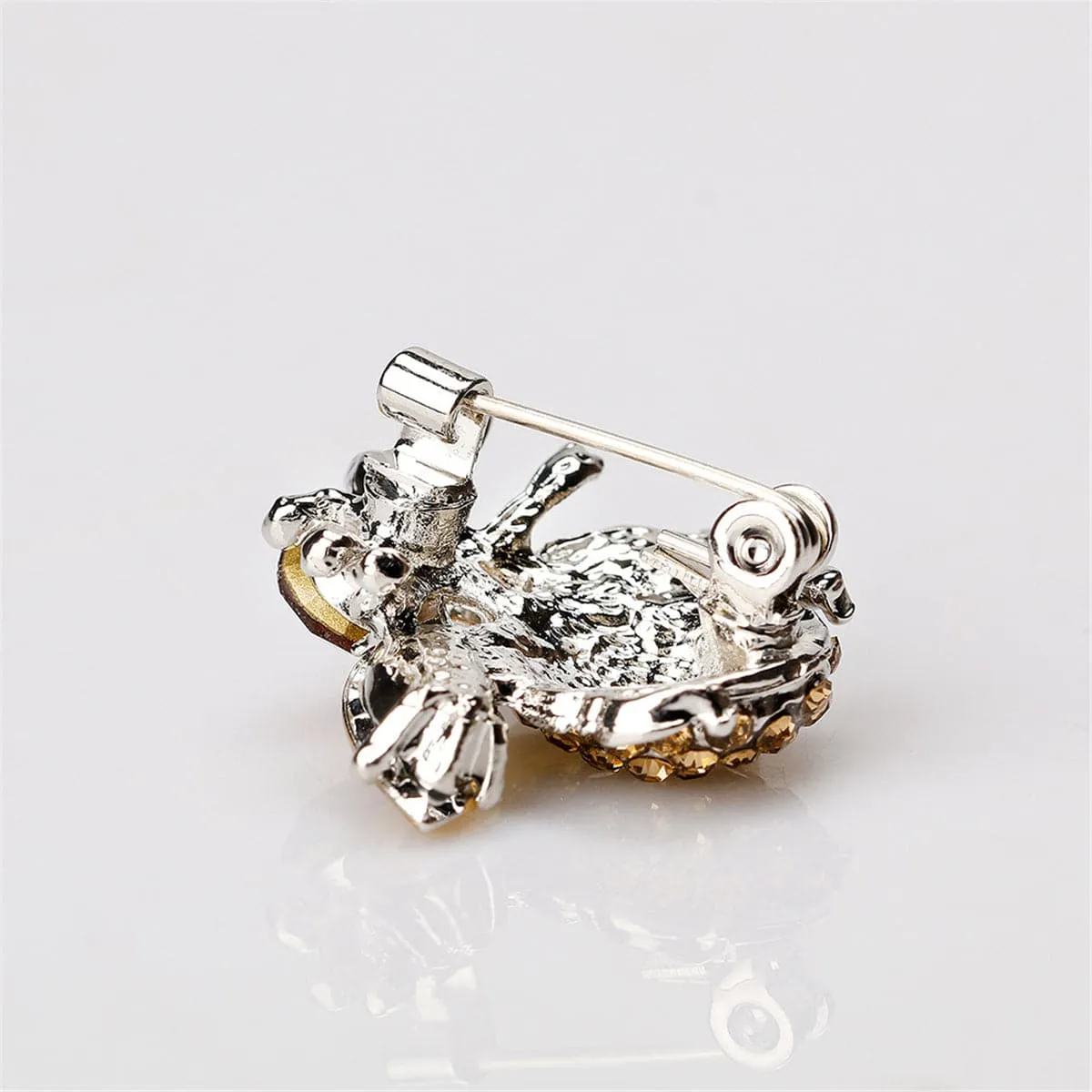 Champagne Crystal & Cubic Zirconia Bee Brooch