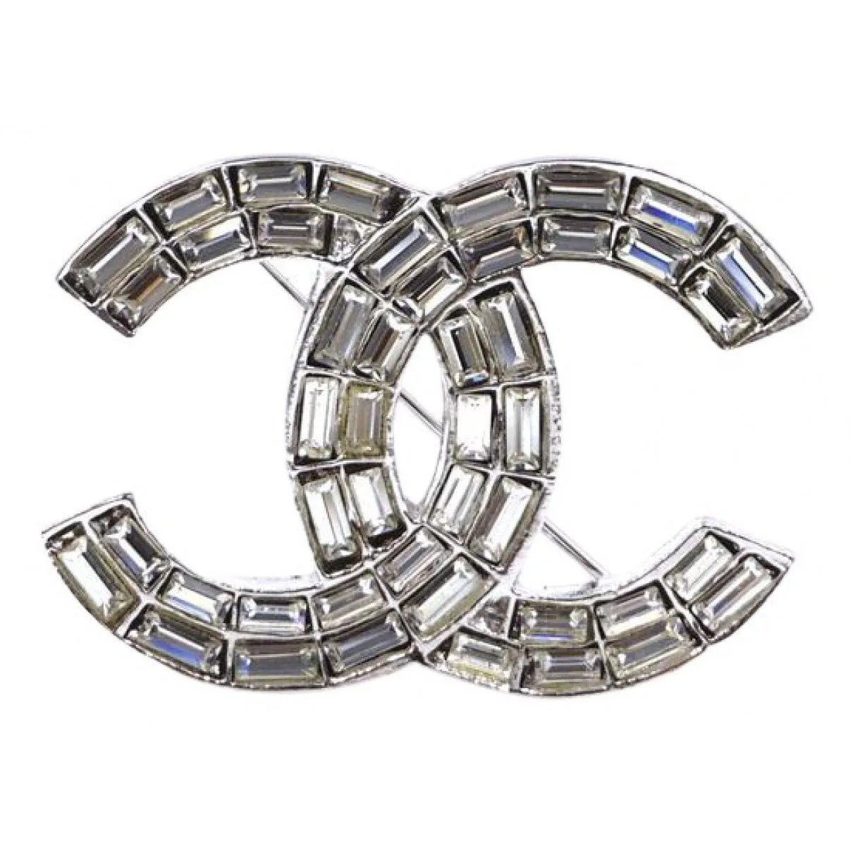 Chanel cc silver crystal pins & brooches