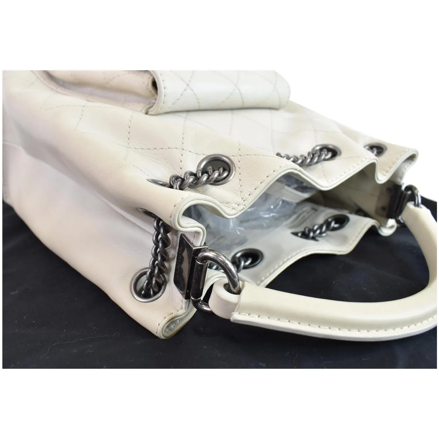 CHANEL Urban Luxury Drawstring Calfskin Stitched Backpack Bag Ivory - 15% OFF