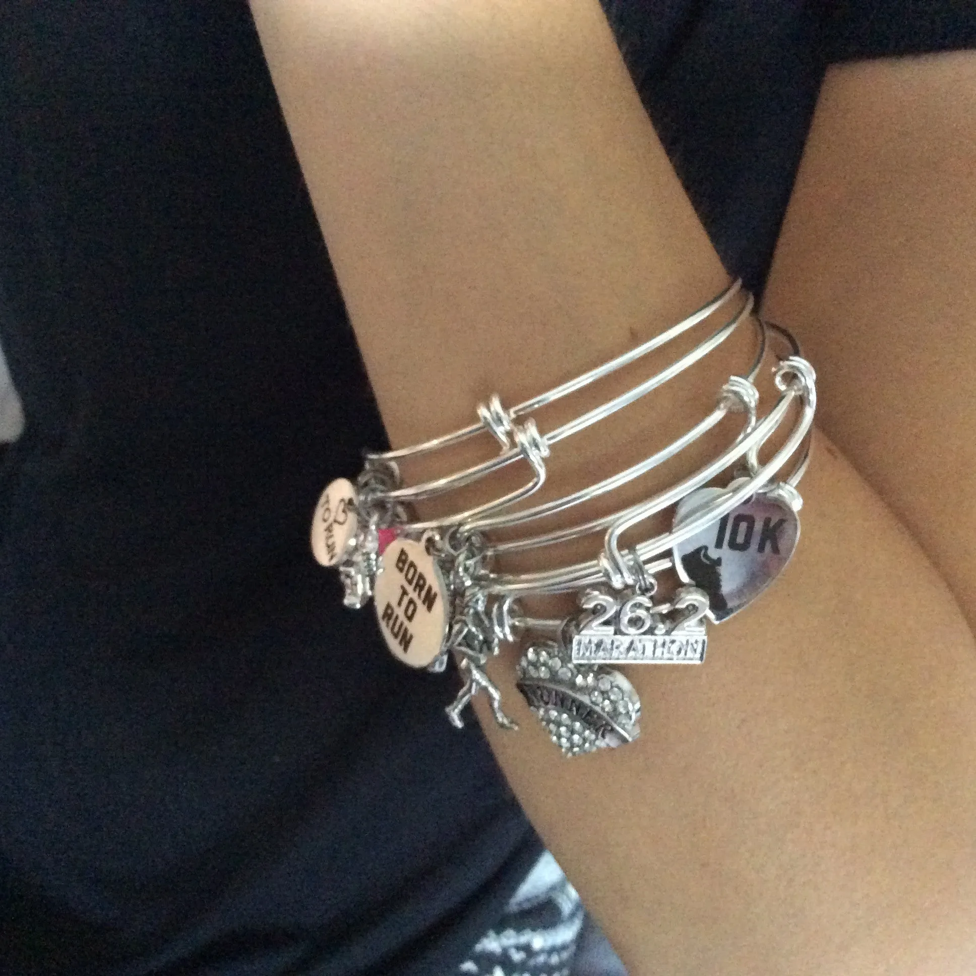 Cheer Coach with Cheerleader Expandable Silver Charm Bracelet Adjustable Wire Bangle Handmade Gift Trendy Stacking Bangles