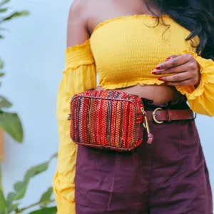 Chindi Boxy Sling - Sunset Red