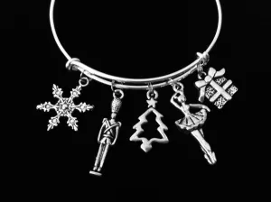 Christmas Ballet Ballerina Nutcracker Adjustable Bracelet Expandable Charm Bracelet