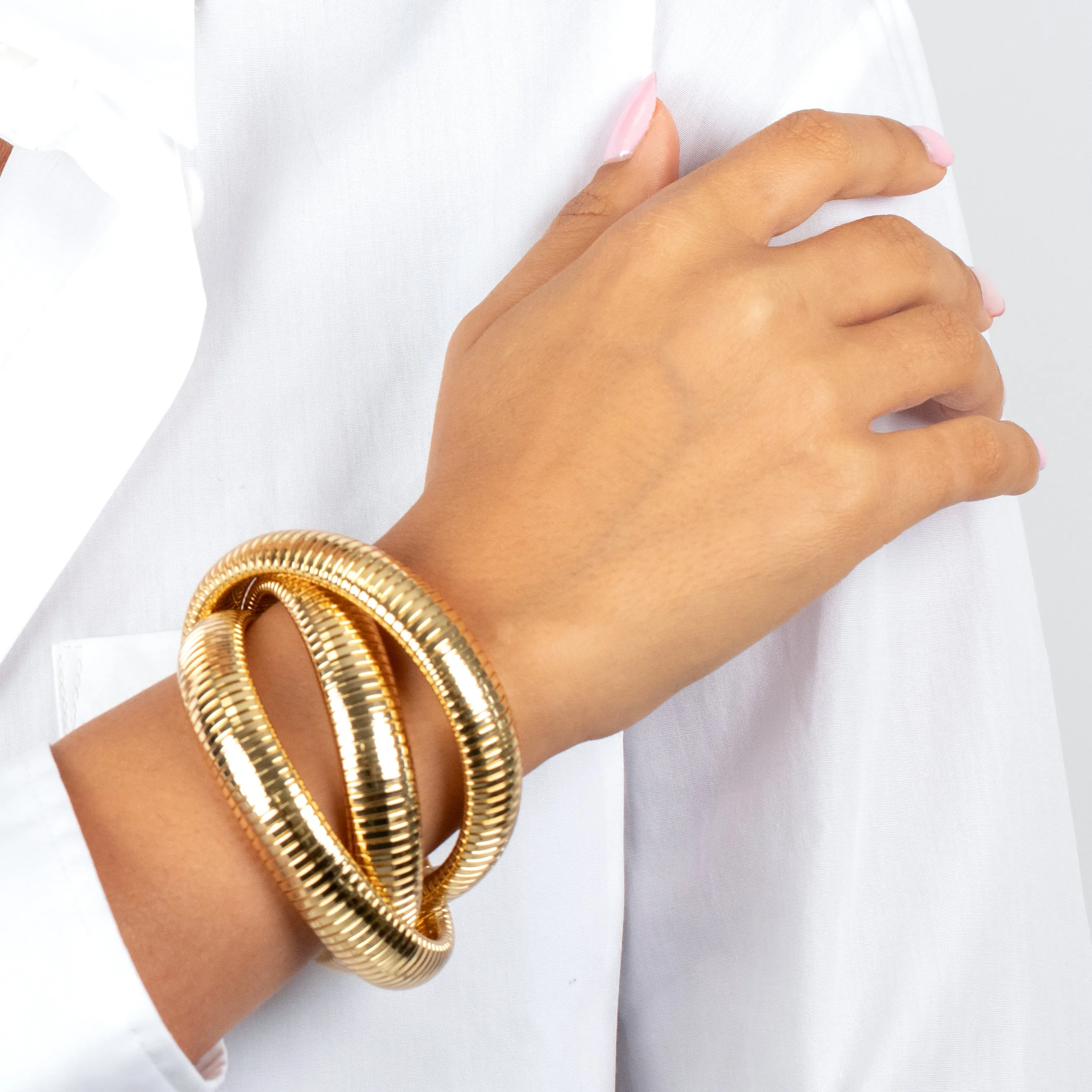 Chunky Triple Intertwined Snake Bracelet