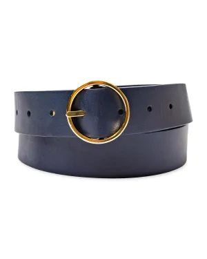Cole Haan Women's Two-in-One Reversible Dress Belt, Navy/Natural, Small