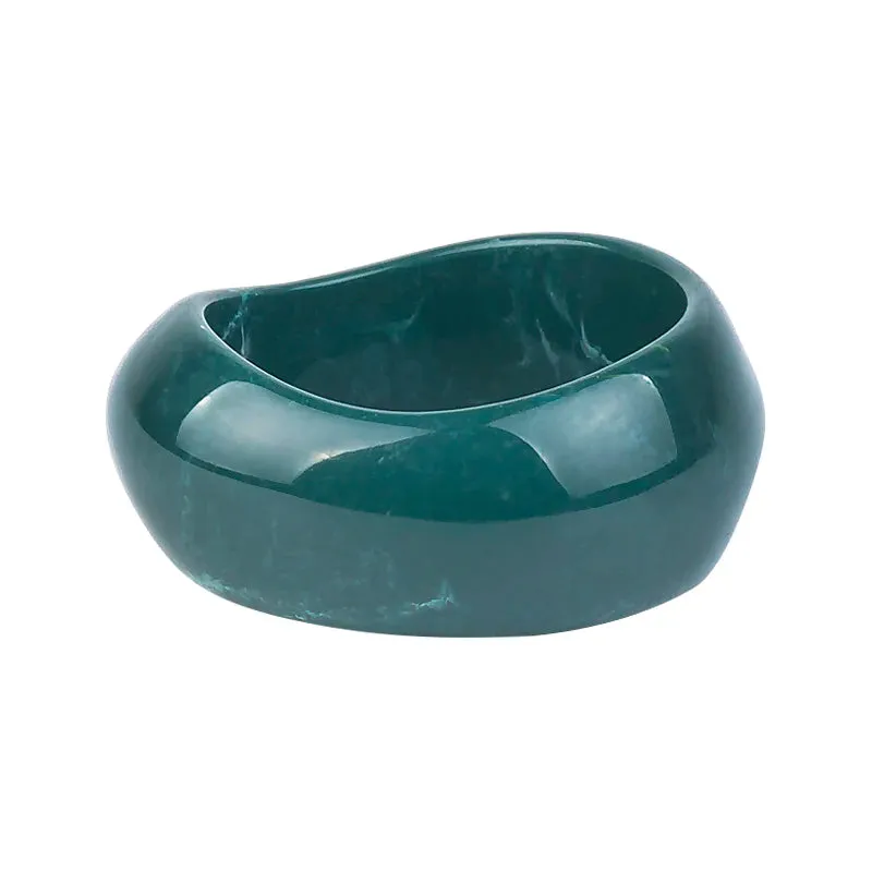 Colorful Wide Geometric Resin Bangle