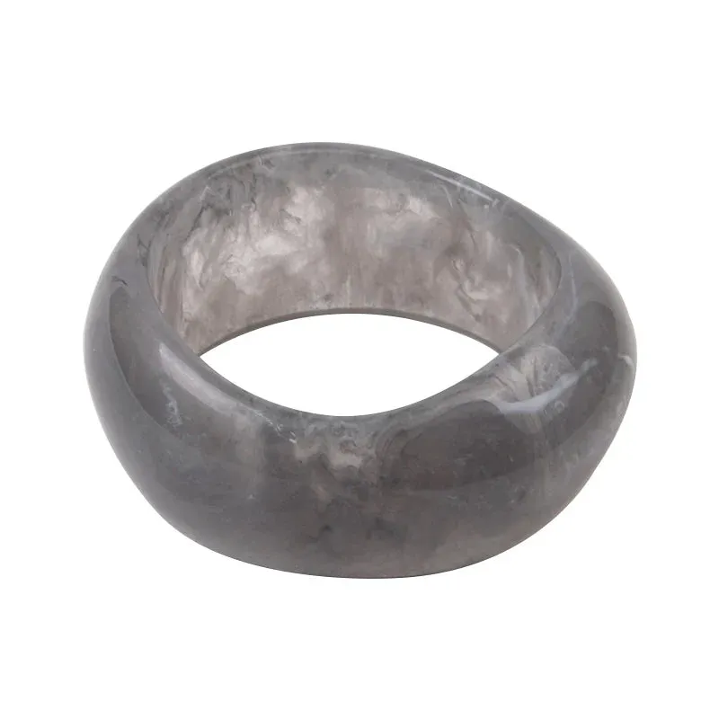Colorful Wide Geometric Resin Bangle