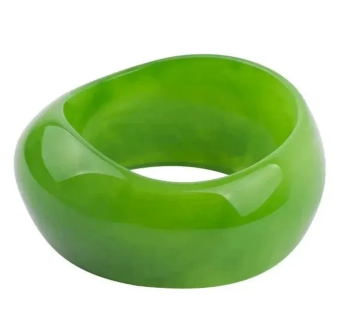 Colorful Wide Geometric Resin Bangle