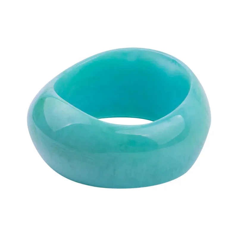 Colorful Wide Geometric Resin Bangle
