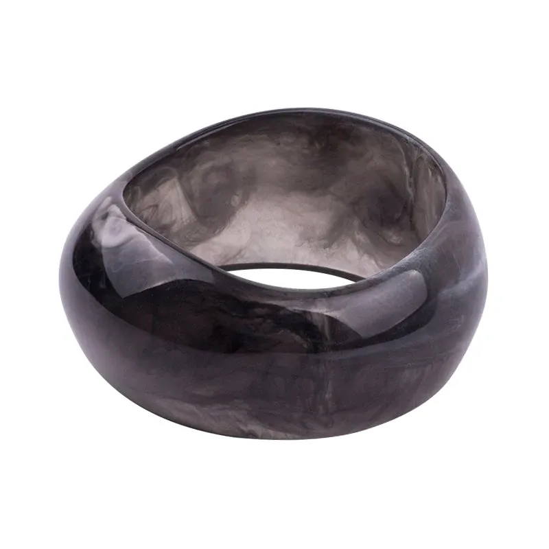 Colorful Wide Geometric Resin Bangle