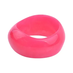 Colorful Wide Geometric Resin Bangle