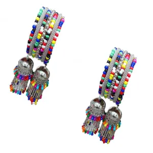 Combo of 2 Bangle Bracelet with Multicolor Beads Jhumki