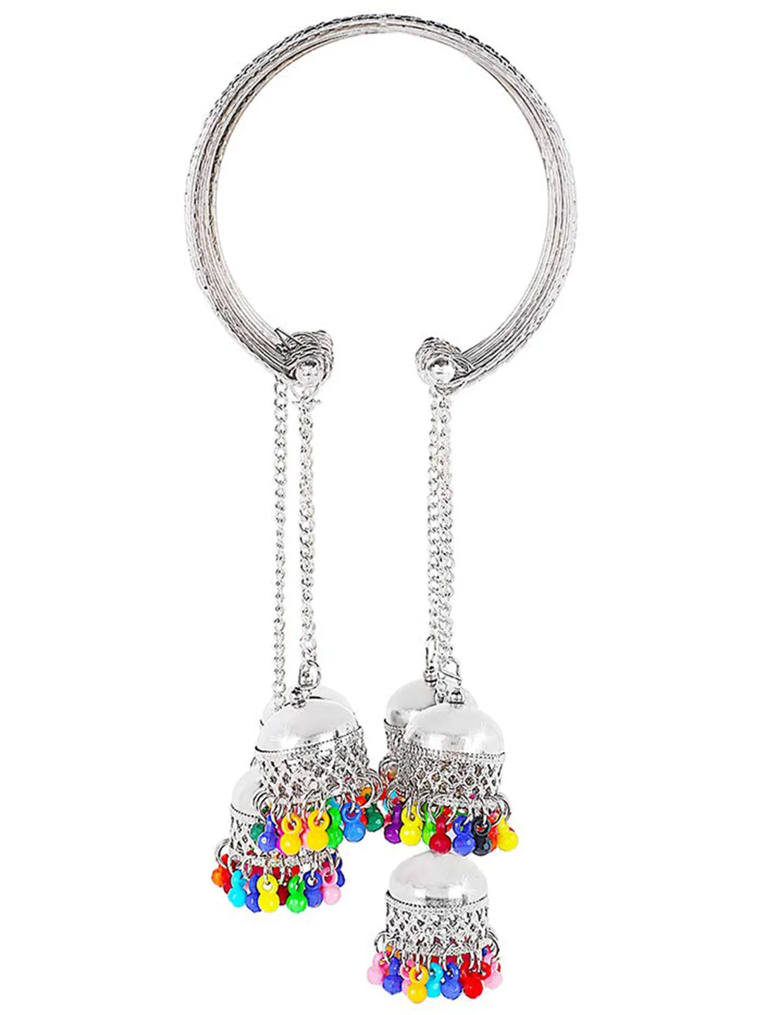 Combo of 2 Bangle Bracelet with Multicolor Beads Jhumki