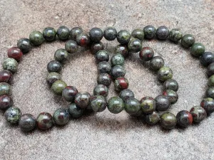 Count of 5 Dragon Bloodstone Bracelets, 7 inch