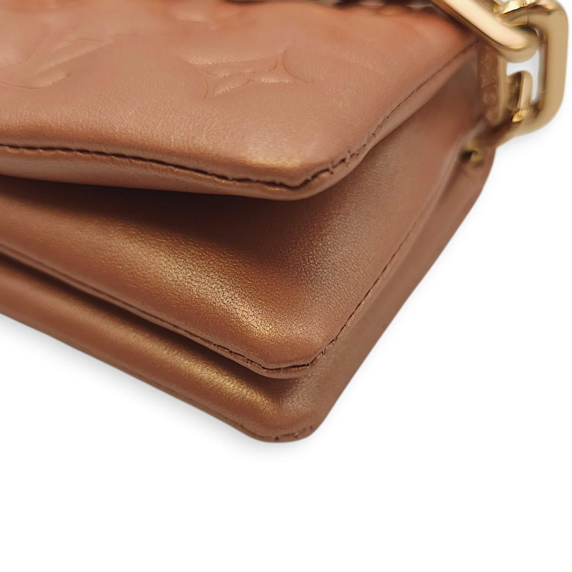 Coussin 13.5x10.5x2cm Gold Belt Bag in Empriente Leather, Gold hardware