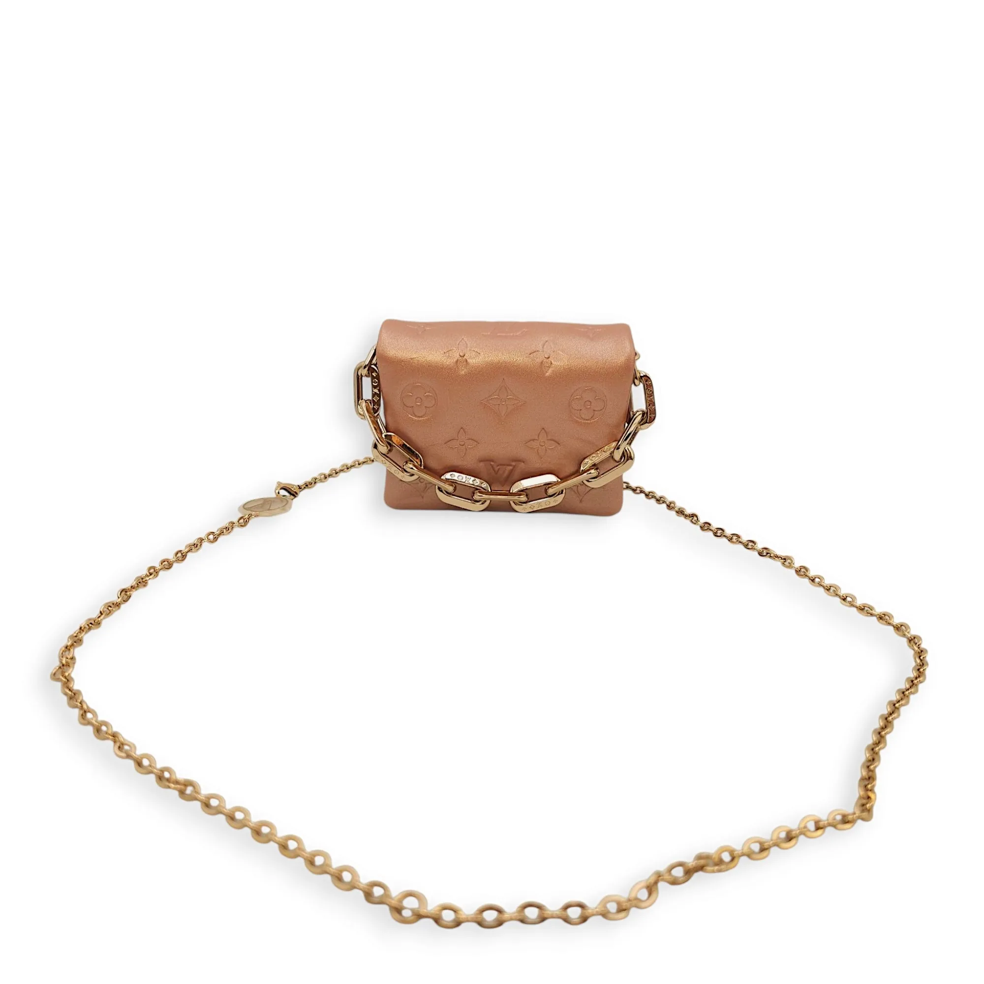 Coussin 13.5x10.5x2cm Gold Belt Bag in Empriente Leather, Gold hardware