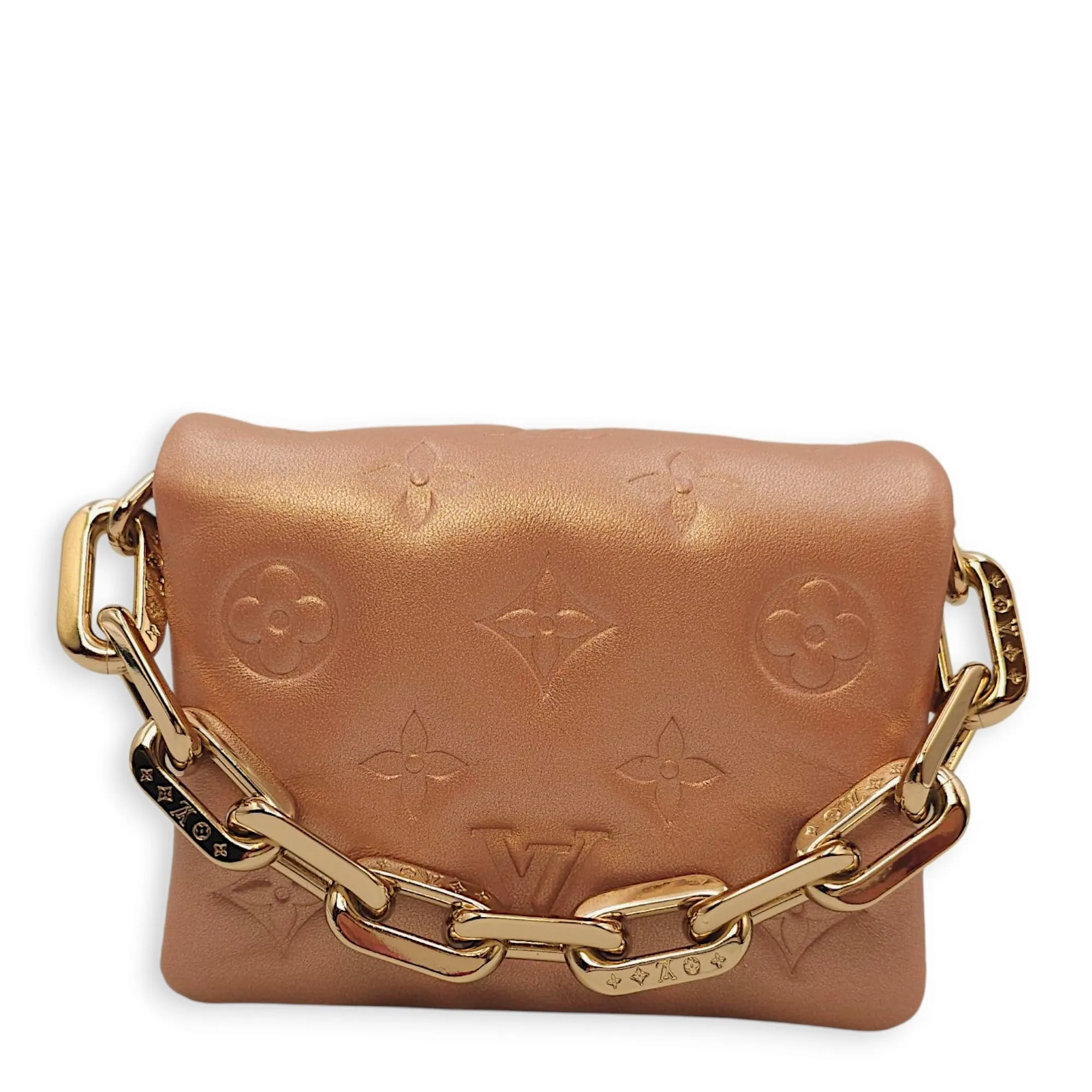Coussin 13.5x10.5x2cm Gold Belt Bag in Empriente Leather, Gold hardware