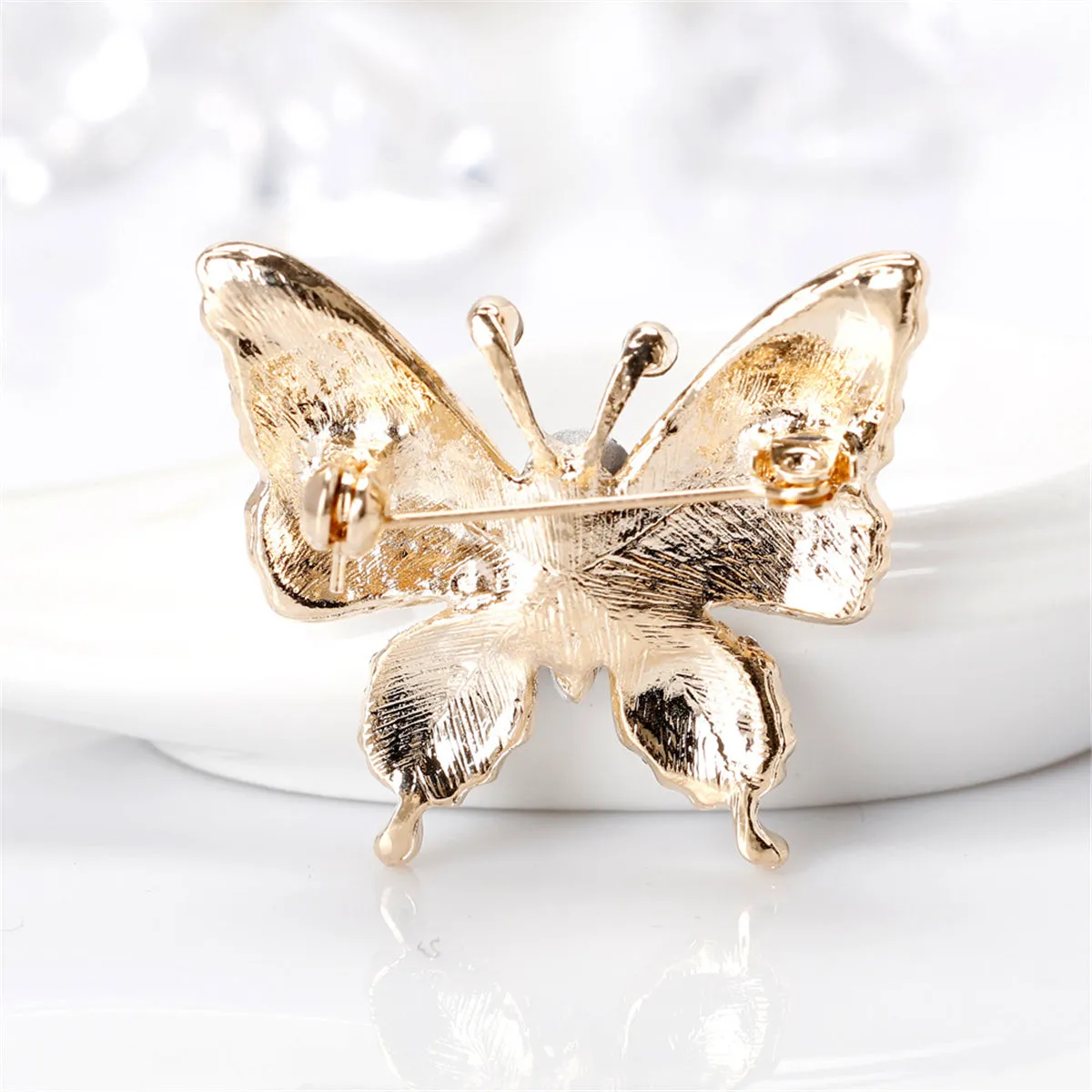 Crystal & Cubic Zirconia Butterfly Brooch