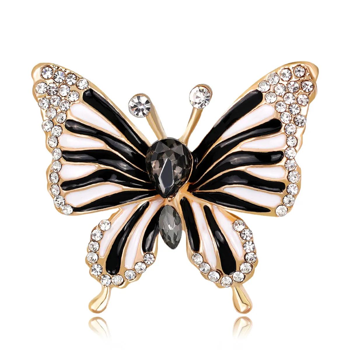 Crystal & Cubic Zirconia Butterfly Brooch