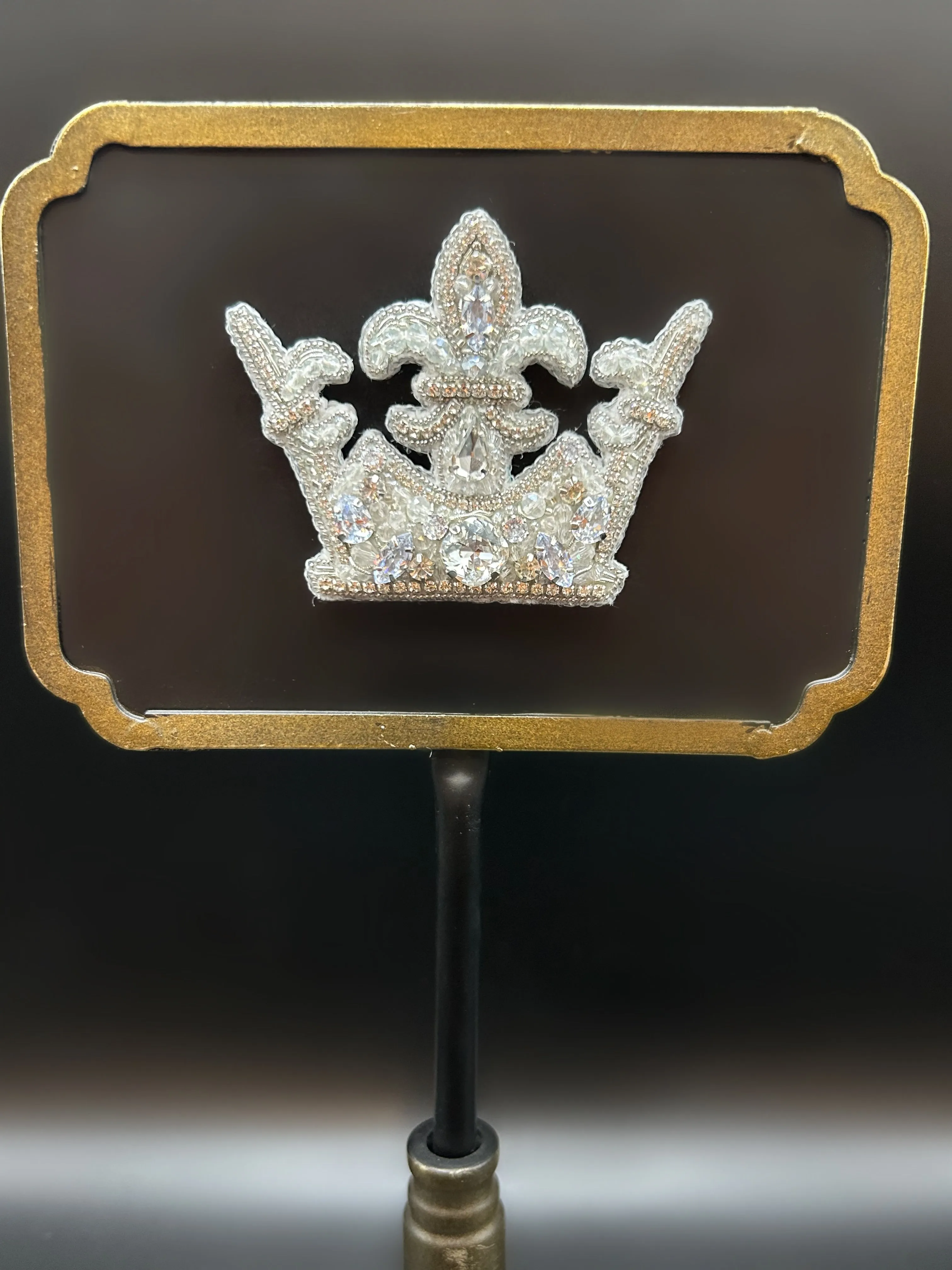 Crystal Crown Brooch