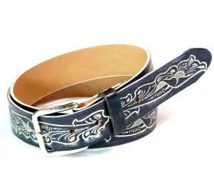 CS103  1 1/2" Color Stained Floral Belt