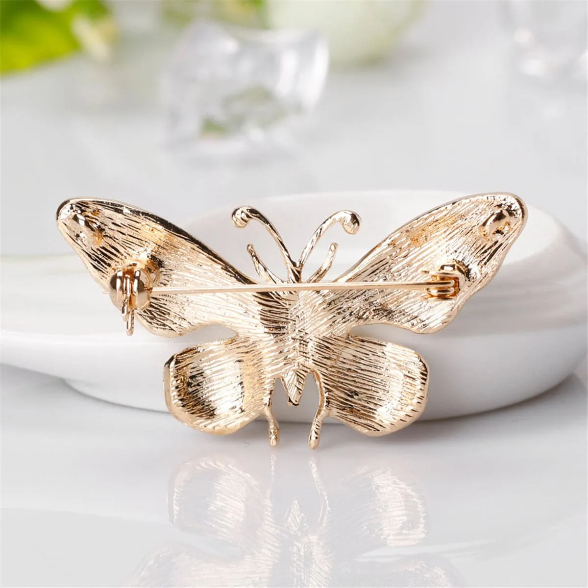 Cubic Zirconia & Crystal Butterfly Brooch