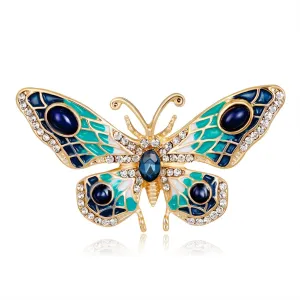 Cubic Zirconia & Crystal Butterfly Brooch