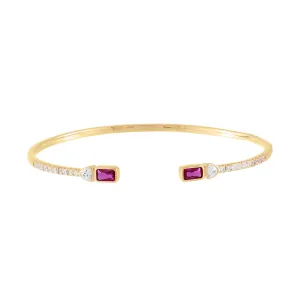 CZ Colored Baguette Bangle