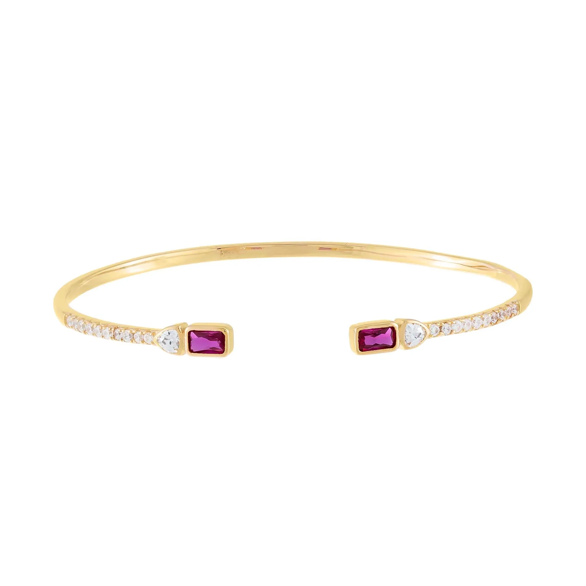 CZ Colored Baguette Bangle