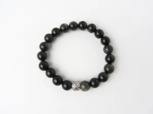 Dark Gold Obsidian Mens Bracelet