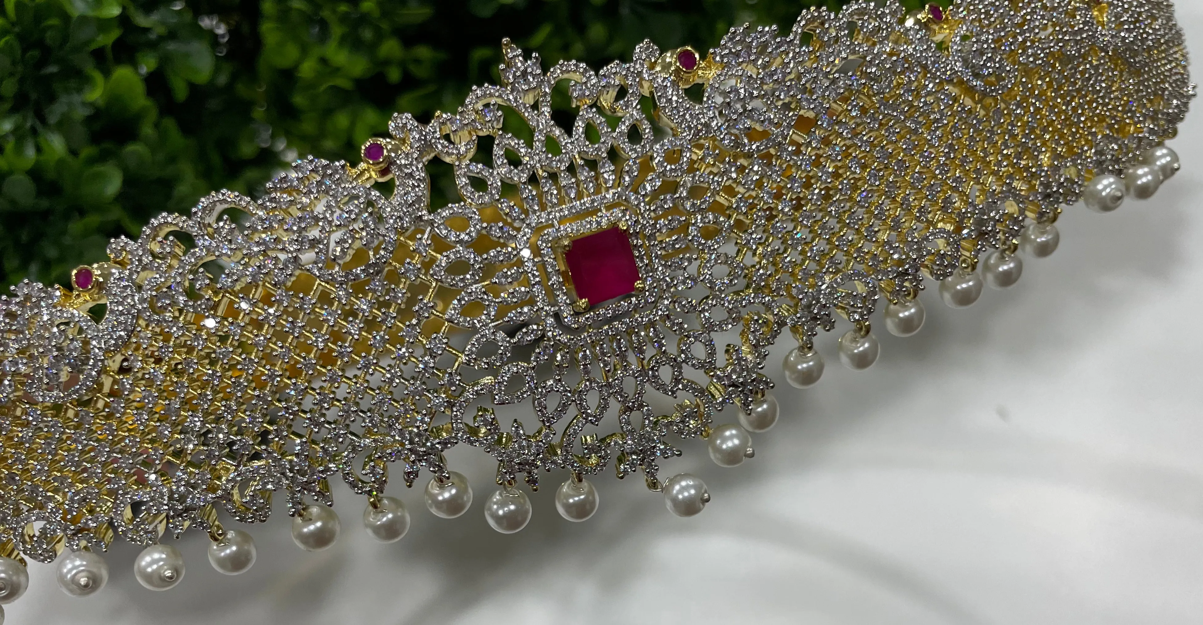 Diamond Finish Vaddanam with Interchangeable Stones