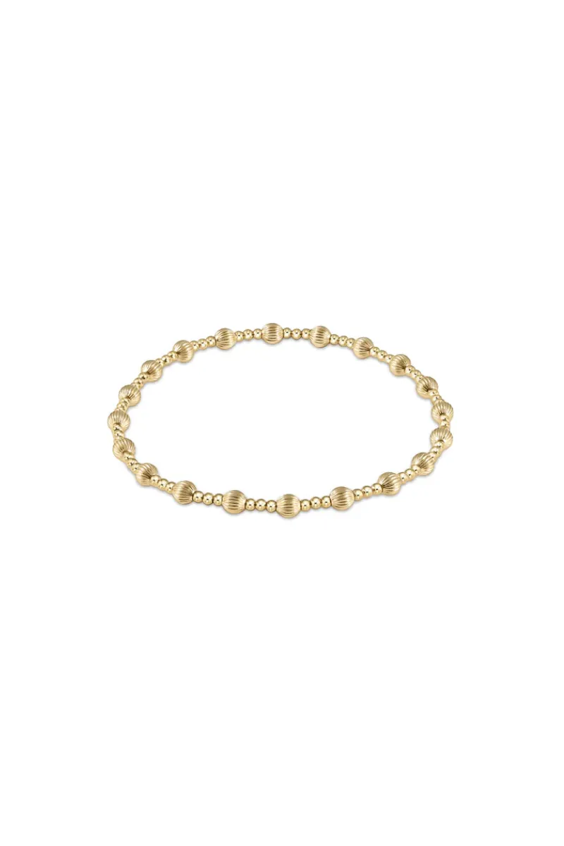Dignity Sincerity Pattern 4mm Bead Bracelet Gold