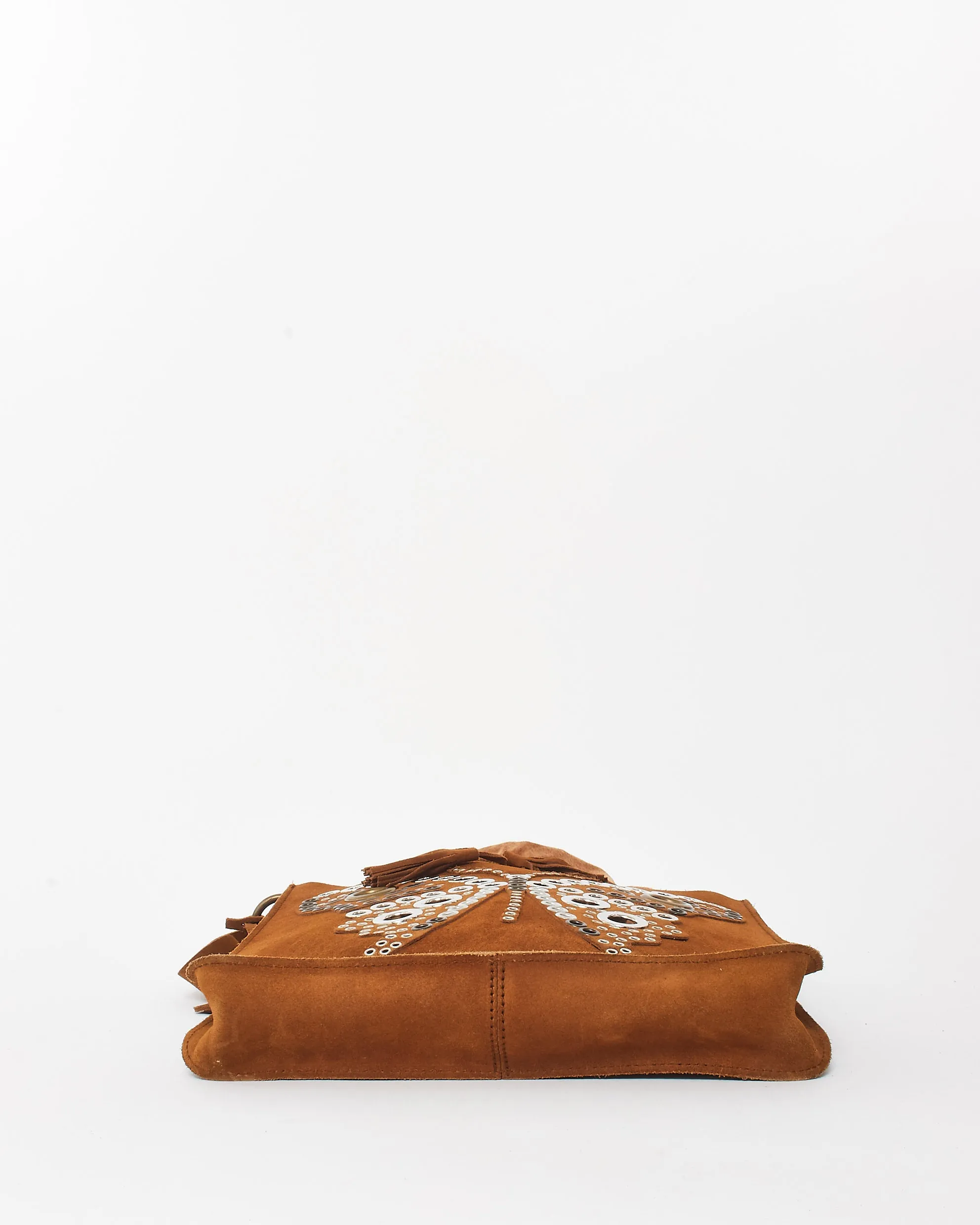 Dolce & Gabbana Vintage Brown Suede Butterfly Tote Bag