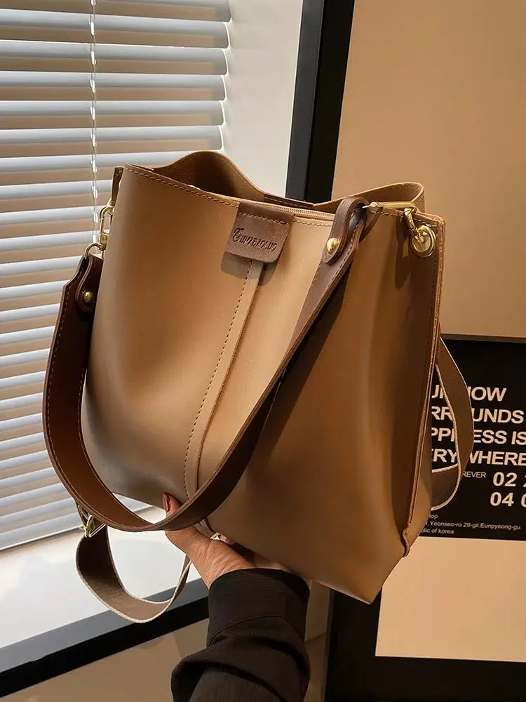 Dual Straps Bucket Shaped Bag