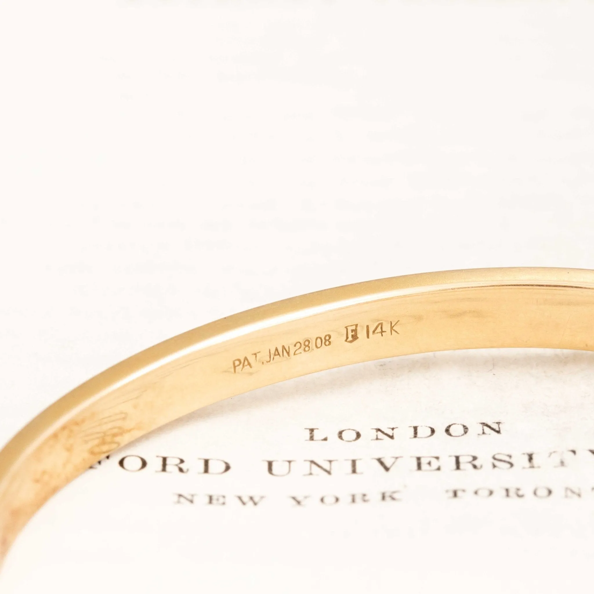 Edwardian Gold Nail Bangle Bracelet