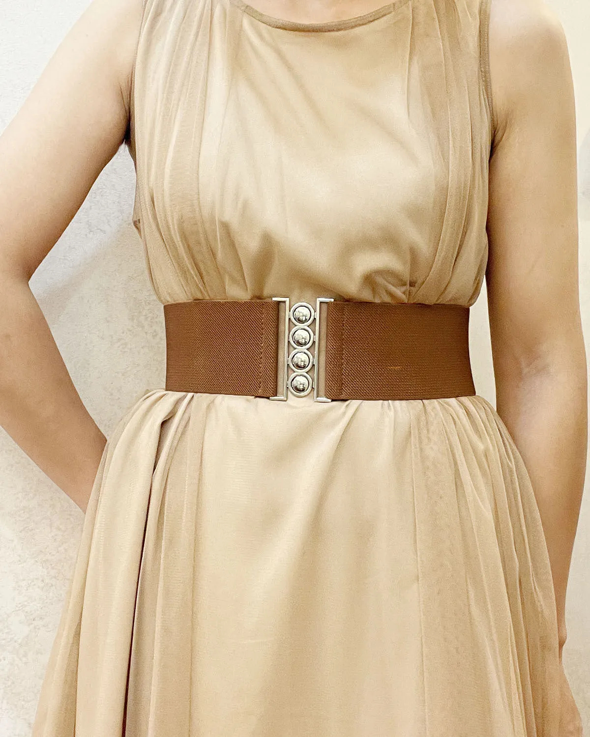 Elastic Round Buckle Belt