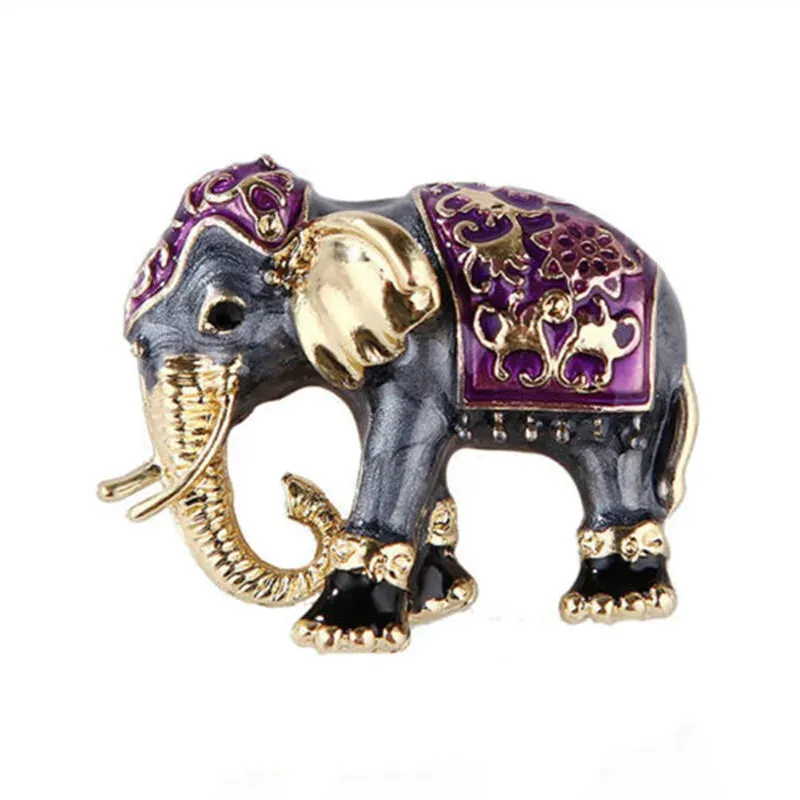 Elephant Shape Brooch Crystal Pins Brooches