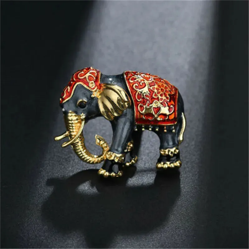 Elephant Shape Brooch Crystal Pins Brooches