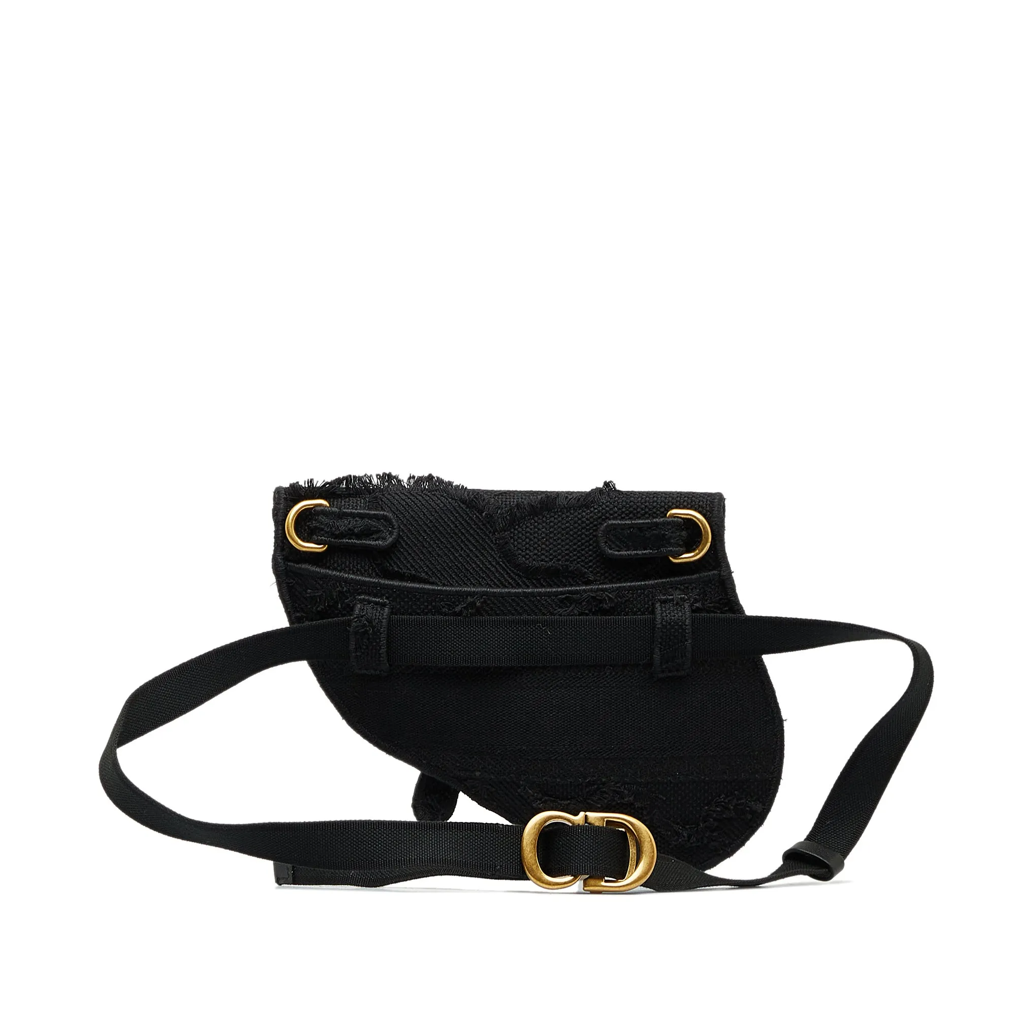 Embroidered Canvas Camouflage Saddle Belt Bag