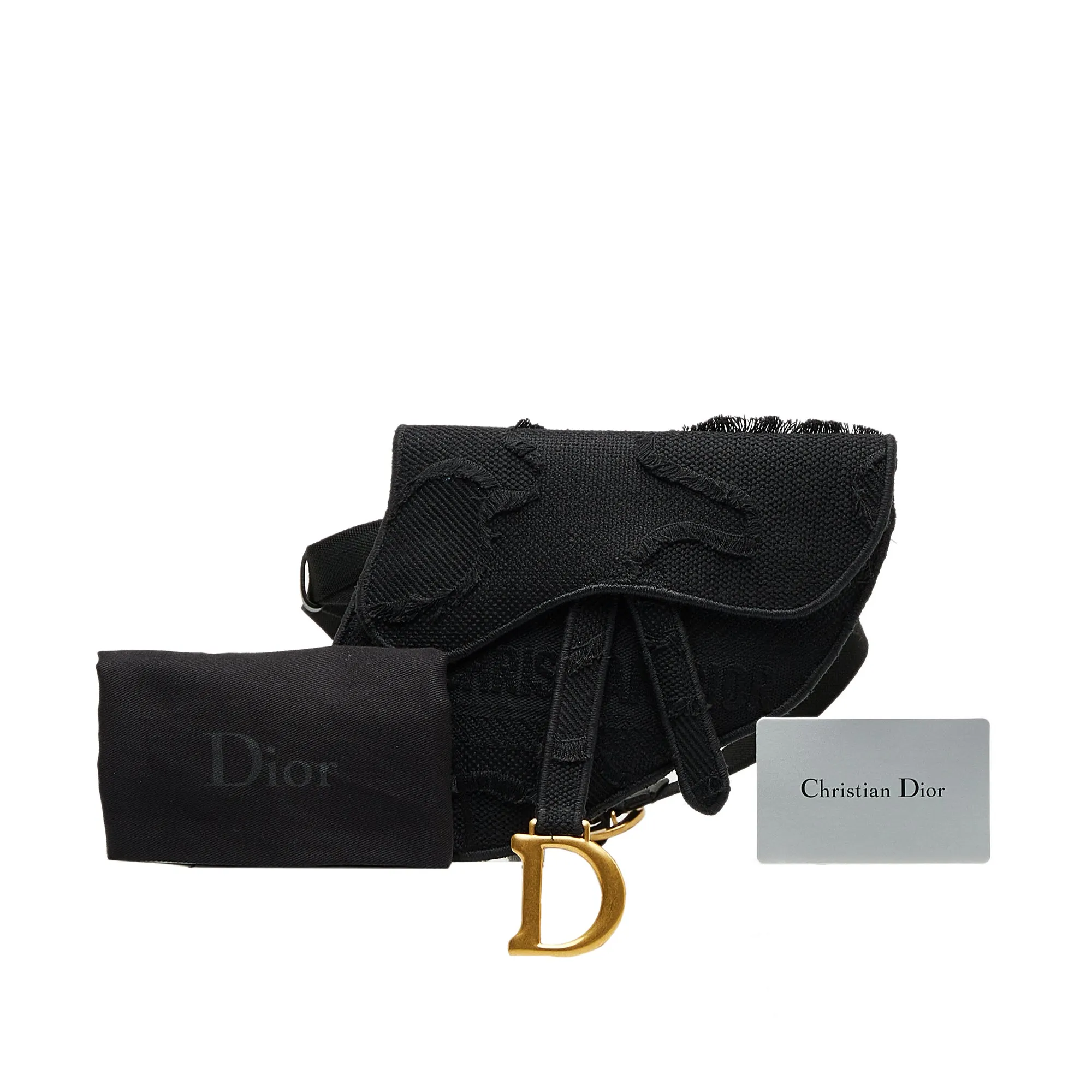 Embroidered Canvas Camouflage Saddle Belt Bag