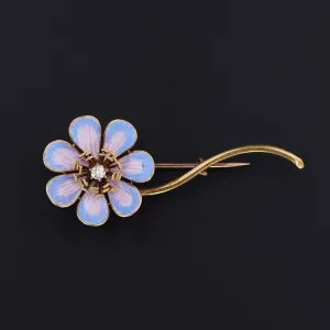 Enamel Flower Brooch | 18k Gold Flower Brooch