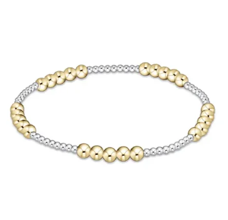 Enewton Classic Blissful Pattern 2mm Bead Bracelet - 4mm Mixed Metal