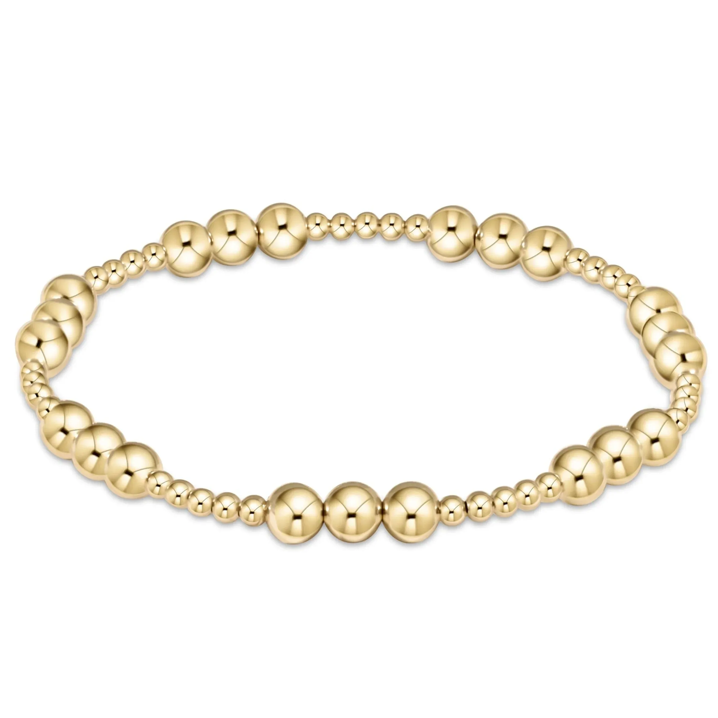enewton classic joy pattern 5mm bead bracelet - gold