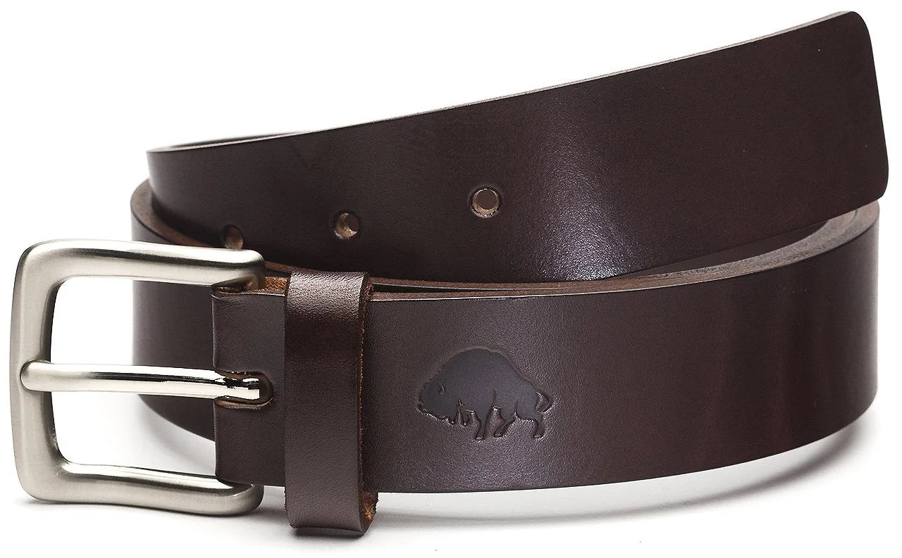 Ezra Arthur No. 1 30Mm Belts In Brown With Nickel Buckle (34")