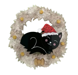Felicity the Christmas black kitty - Brooch