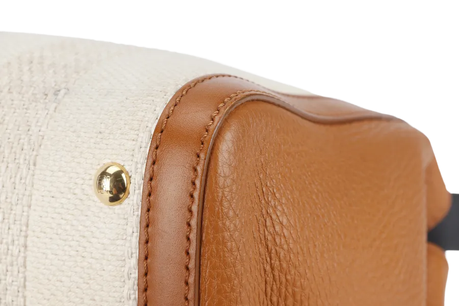 FENDI WHITE PYTHON TRIM CANVAS SILVANA SATCHEL MULTIPLE COLORS TOP FLAP GOLD HARDWARE WITH DUST COVER