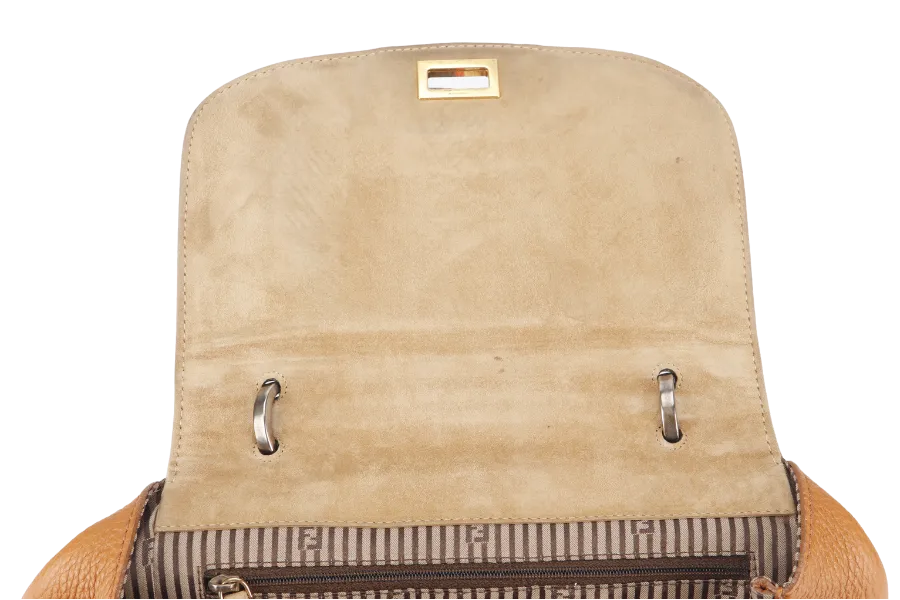 FENDI WHITE PYTHON TRIM CANVAS SILVANA SATCHEL MULTIPLE COLORS TOP FLAP GOLD HARDWARE WITH DUST COVER