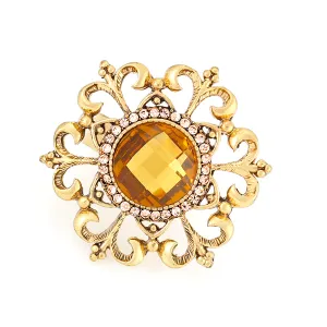 FILIGREE YELLOW CRYSTAL RING #246NT5101 (10F2)