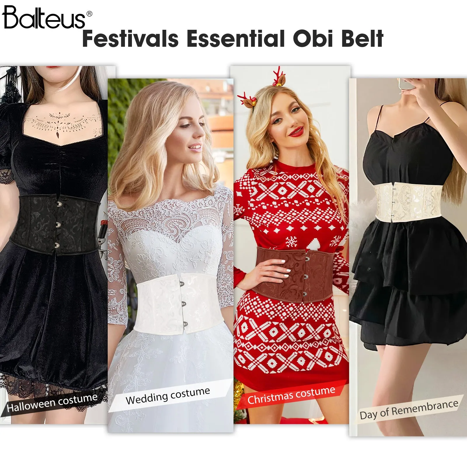 Floral Corset Waist Belt for Women,Embroidered Lace up Waist Belt Wide Waistband Obi Tied Waspie Belt