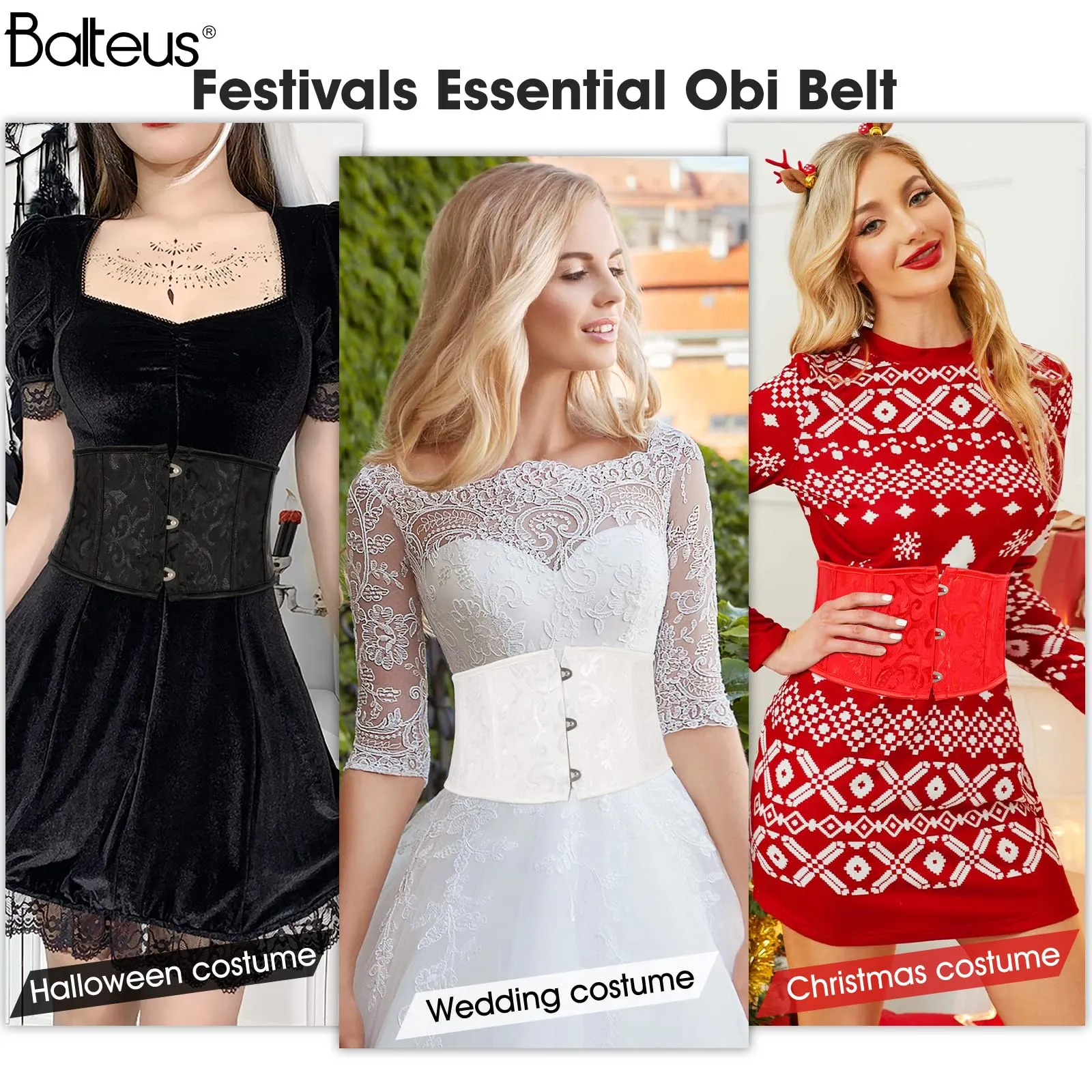 Floral Corset Waist Belt for Women,Embroidered Lace up Waist Belt Wide Waistband Obi Tied Waspie Belt